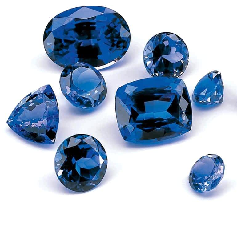  Tanzanite Gemstones of Different Cuts
