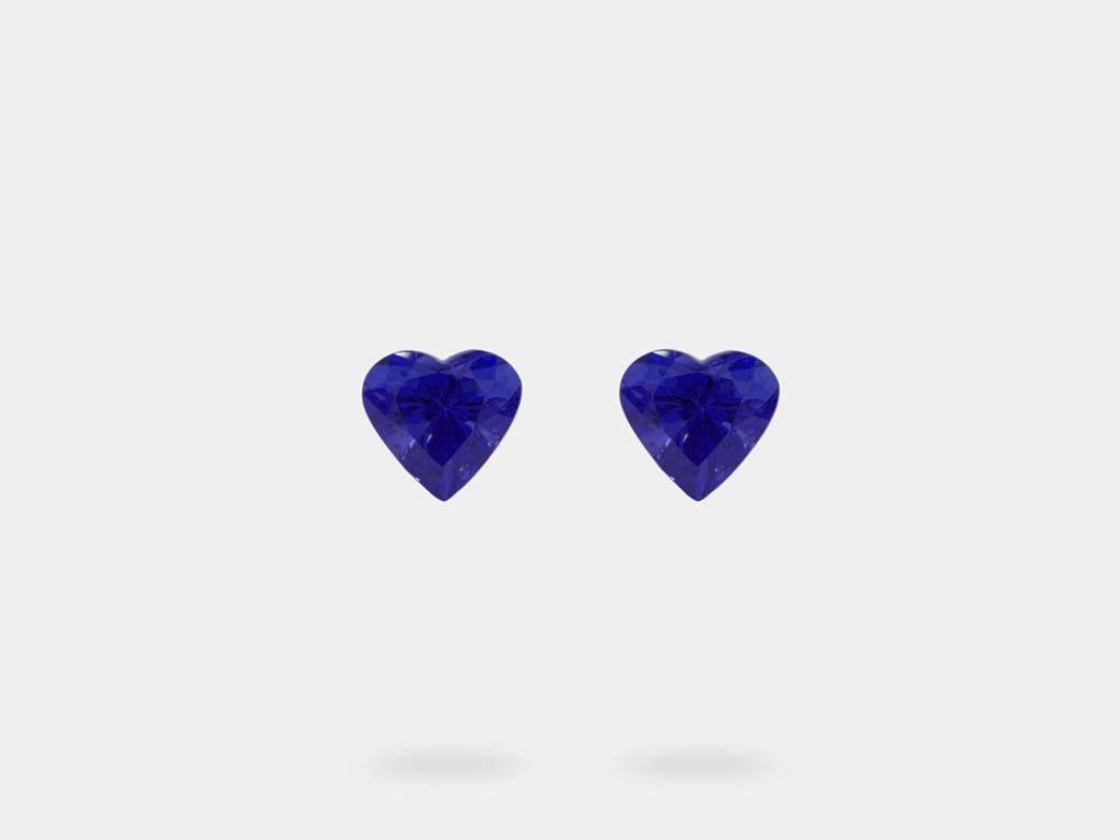 The Two Precious Blue Tanzanite Heart Shaped Gemstone